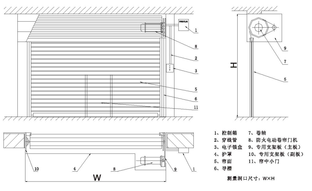 帶疏散門防火卷簾GFJ-PLF