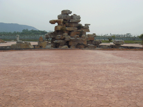 彩色透水路面，環(huán)保透水地坪，透水壓模地坪，透水混凝