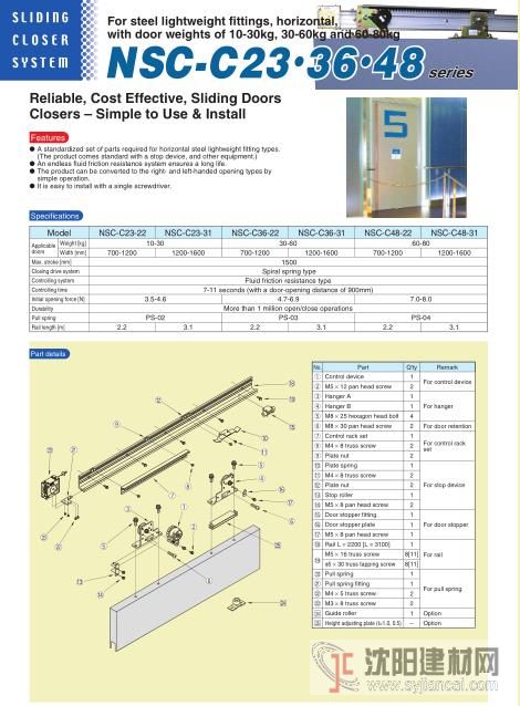 日本NITTO日東半自動移門閉門器 NSC-C48